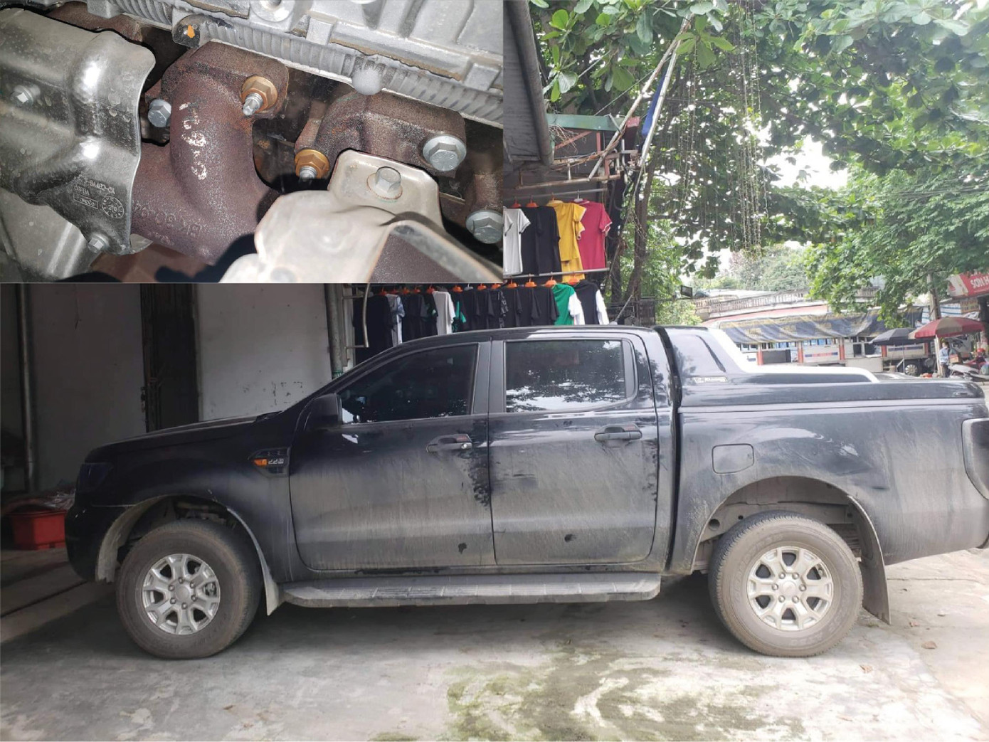 Những vết gỉ nặng xuất hiện trên xe của anh Đ.X.T.