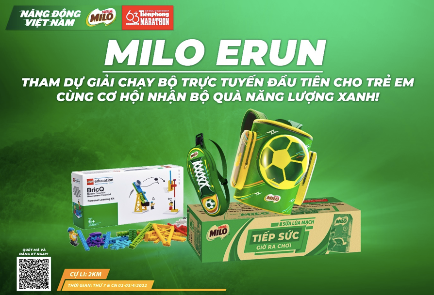Giải chạy bộ trực tuyến đầu tiên của Nestlé MILO hứa hẹn mang đến những trải nghiệm thú vị và phần quà hấp dẫn cho các bé. Ảnh: Nestlé MILO.