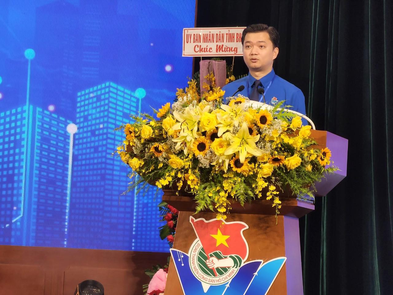 Anh Nguyễn Minh Triết biểu dương và chúc mừng những kết quả, thành tích đã đạt được của Đoàn TNCS Hồ Chí Minh tỉnh Bà Rịa-Vũng Tàu trong nhiệm kỳ vừa qua.