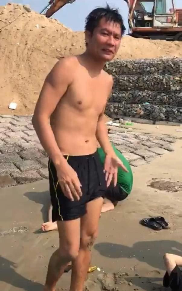 Trung úy Hiếu cứu được 3 người bị sóng cuốn ở tỉnh Bà Rịa-Vũng Tàu.