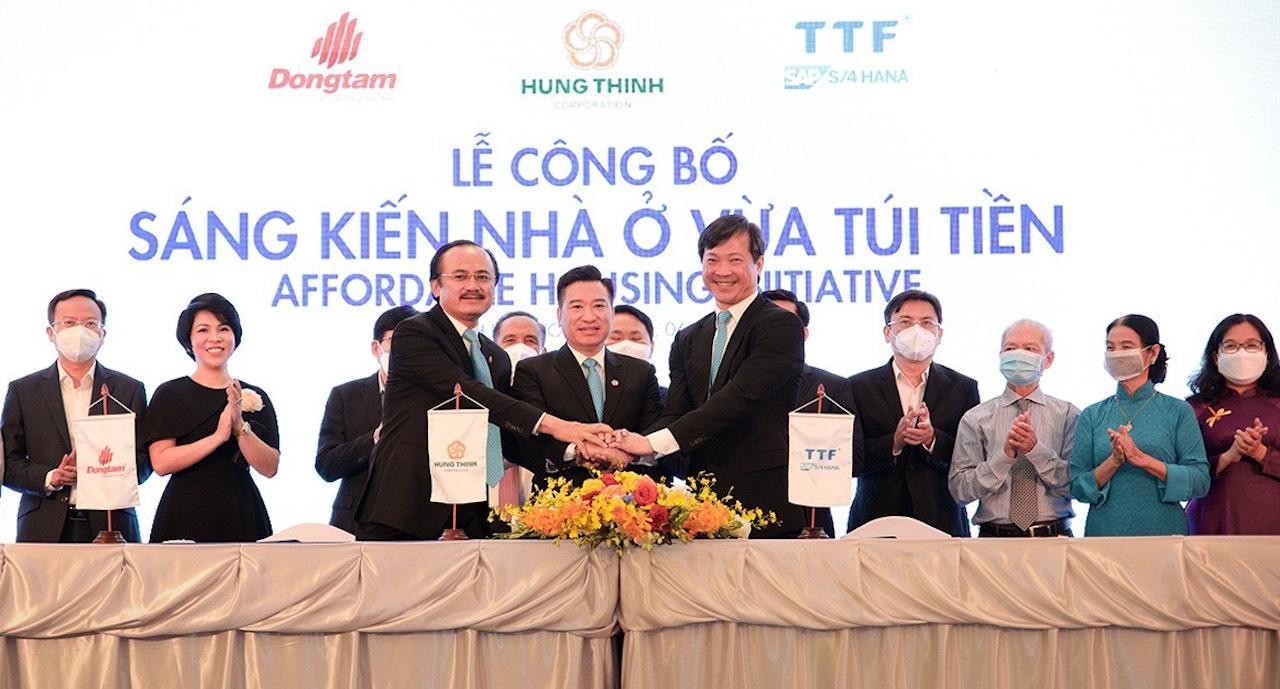 Cái bắt tay của 3 "ông lớn" sẽ mang nhà giá vừa túi tiền cho công nhân.