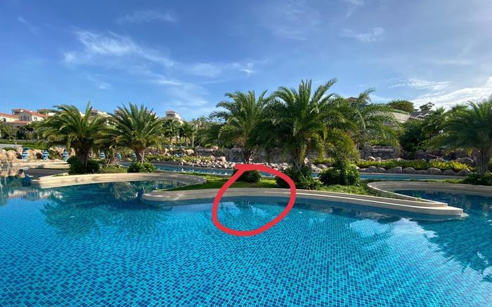 Vị trí hồ bơi của Centara Mirage Resort, nơi cháu Hanawa Yukiji lâm nạn. Ảnh: Gia đình cung cấp.