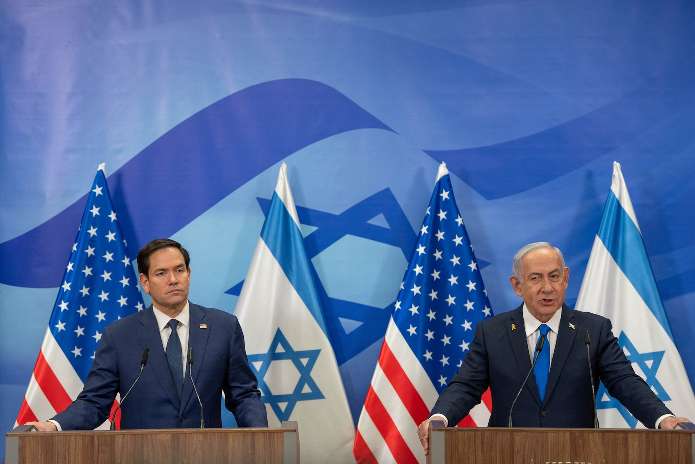 Ngoại trưởng Mỹ Rubio gặp Thủ tướng Israel Netanyahu tại Jerusalem hôm 16/2. (Ảnh: Reuters)
