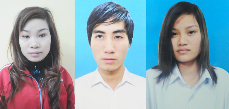 Ba đối tượng Nguyễn Hữu Minh Hương, Lê Văn Thành và Nguyễn Khánh Ly
