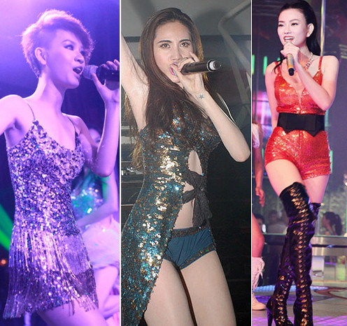 Trái sang, Trà My Idol, Thuỷ Tiên và Thu Thuỷ trong những show diễn ở quán bar
