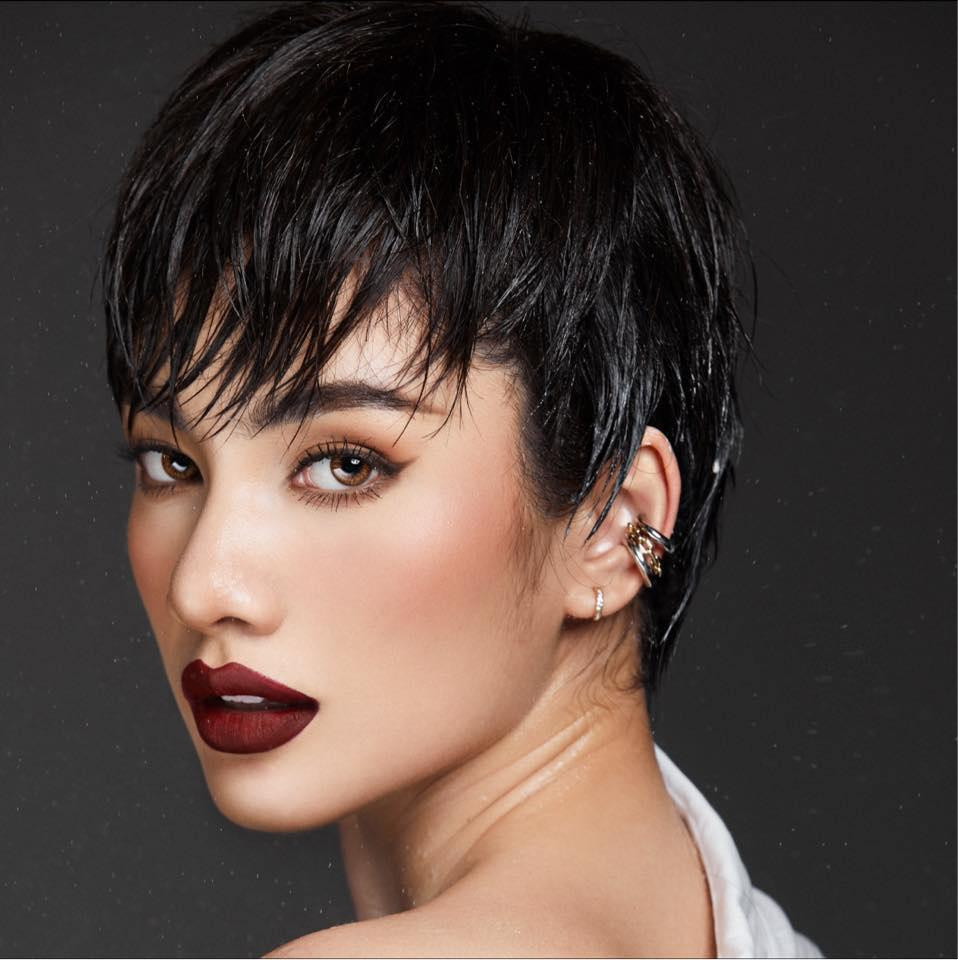 Người đẹp Cẩm Đan lạ lẫm, cá tính với mái tóc tém.