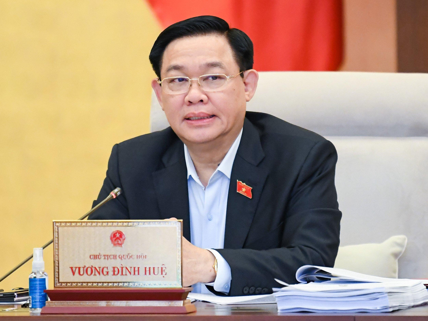 Chủ tịch Quốc hội Vương Đình Huệ phát biểu tại phiên họp Chủ tịch Quốc hội Vương Đình Huệ phát biểu tại phiên họp