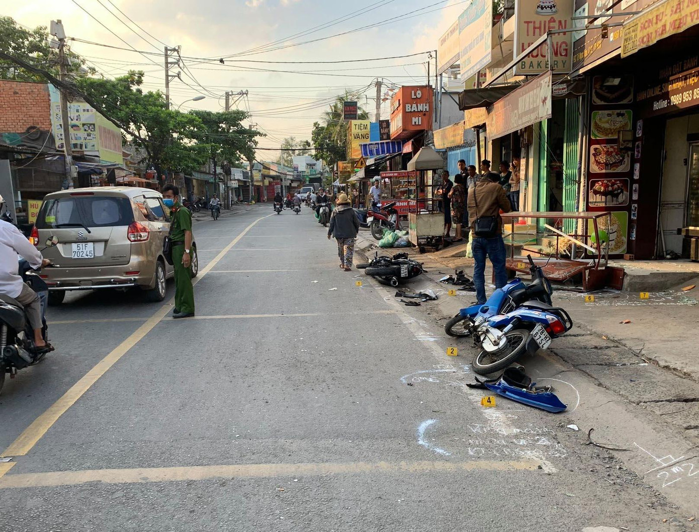 Hiện trường vụ tai nạn.