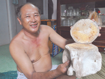 Kỷ vật duy nhất sau 30 năm đi biển của ông Võ Văn Đực là một khúc… xương cá