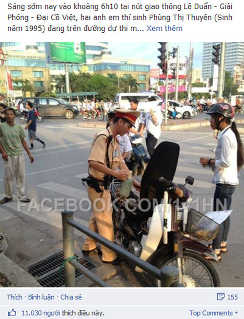 Hình ảnh được đăng trên trang mạng chốt 141 Hà Nội đã thu hút hơn 10.000 lượt thích và hàng trăm chia sẻ. Hình ảnh được đăng trên trang mạng chốt 141 Hà Nội đã thu hút hơn 10.000 lượt thích và hàng trăm chia sẻ