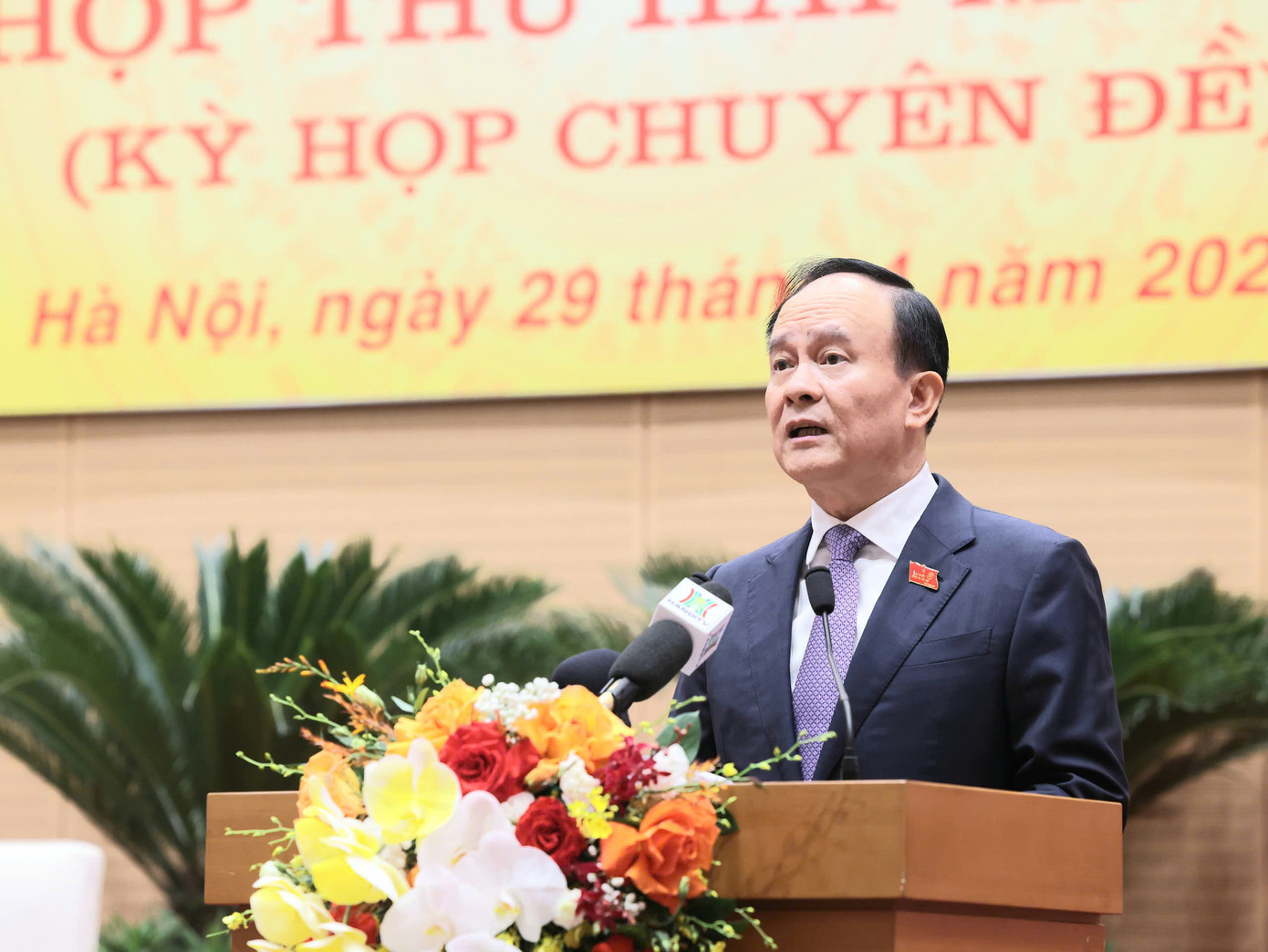 Ông Nguyễn Ngọc Tuấn, Chủ tịch HĐND TP Hà Nội phát biểu tại phiên khai mạc Ông Nguyễn Ngọc Tuấn, Chủ tịch HĐND TP Hà Nội phát biểu tại phiên khai mạc