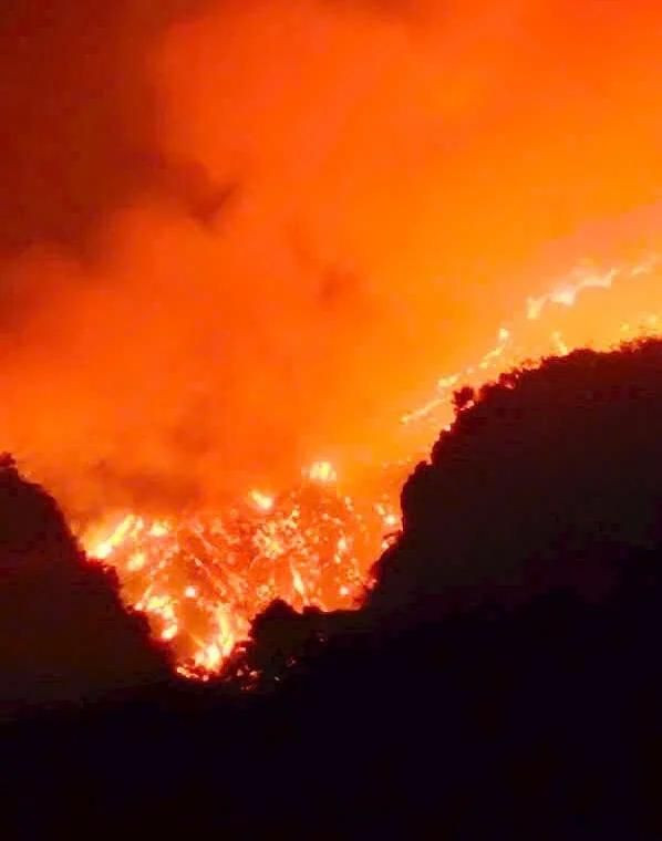 Hiện trường vụ cháy rừng tối ngày 16/4 Hiện trường vụ cháy rừng tối ngày 16/4