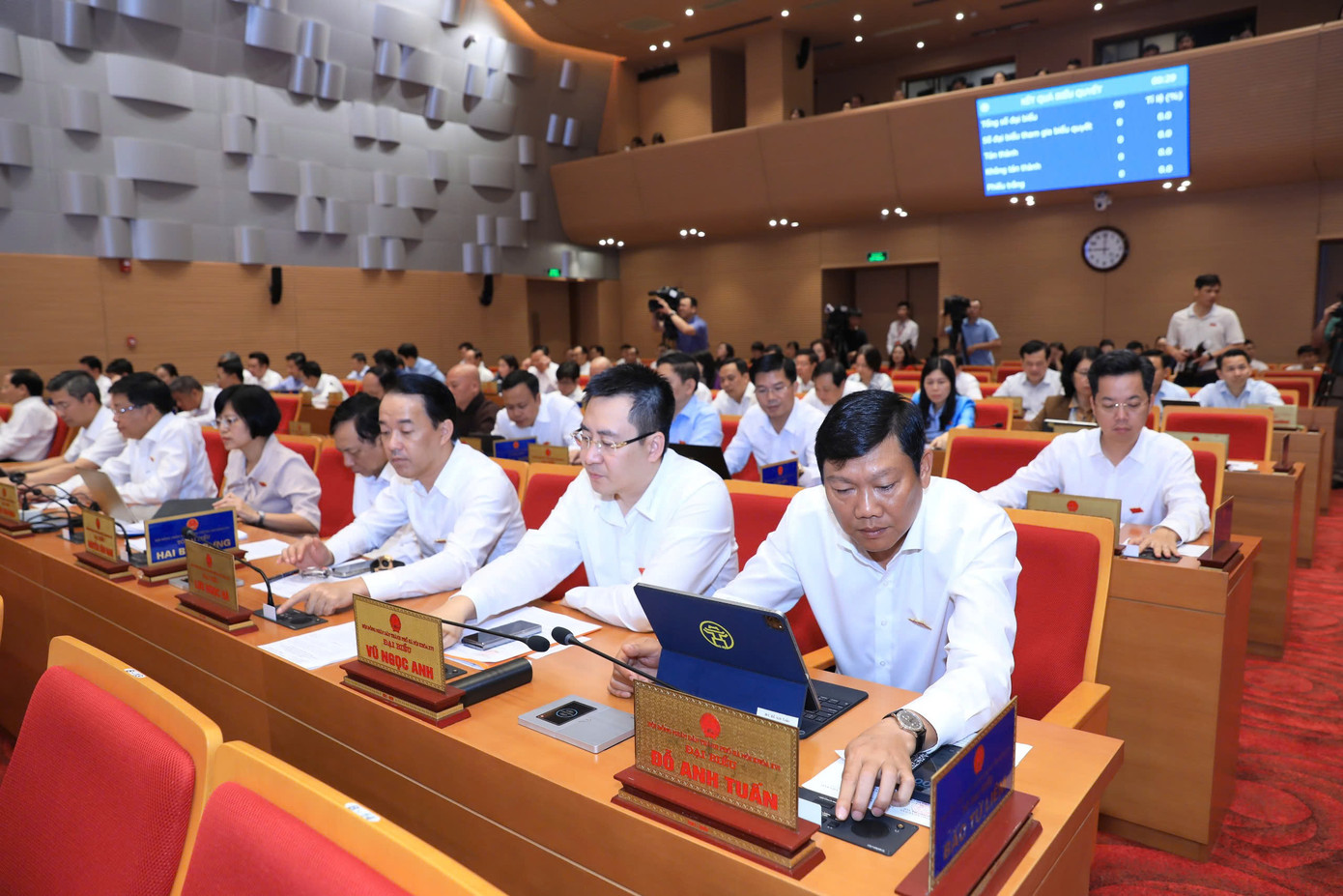 Các đại biểu biểu quyết thông qua Nghị quyết