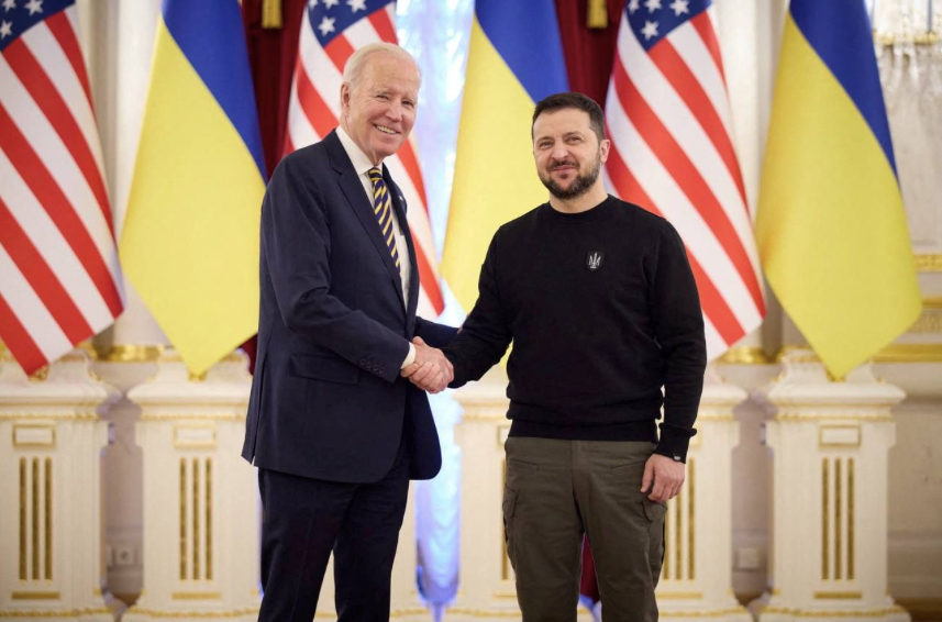 Tổng thống Mỹ Joe Biden trong cuộc gặp Tổng thống Ukraine Volodymir Zelensky tại Kiev ngày 20/2 Tổng thống Mỹ Joe Biden trong cuộc gặp Tổng thống Ukraine Volodymir Zelensky tại Kiev ngày 20/2