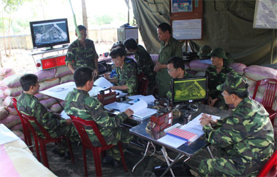 Sở chỉ huy Lữ đoàn 680 trong diễn tập thực binh