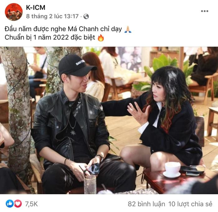 K-ICM và đàn chị Phương Thanh trong một buổi gặp nhân ngày đầu năm mới.