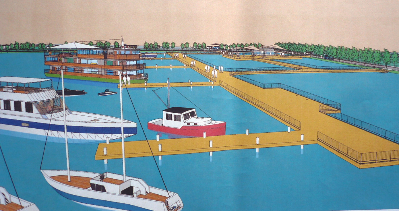 Mô hình cầu cảng đang được đề nghị xây dựng trên hồ Tây Ảnh: T. Đảng