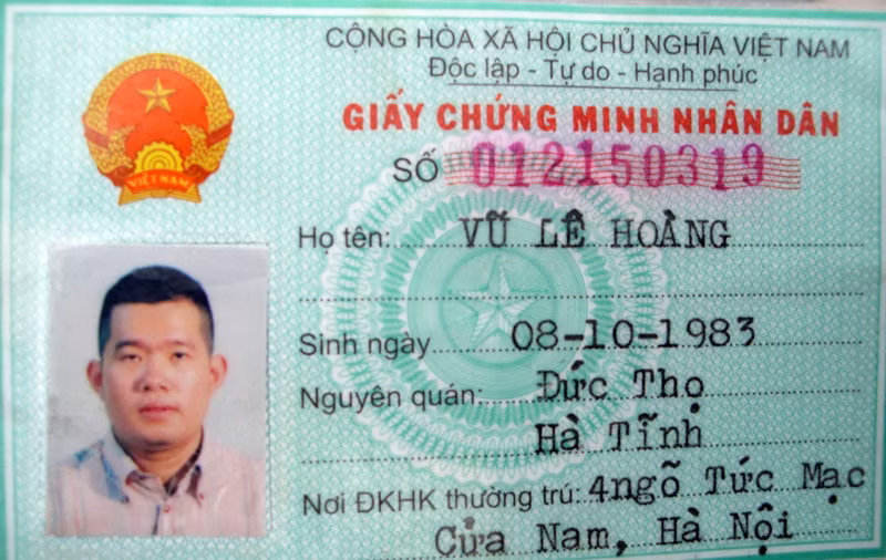 Chứng minh thư của tên Hoàng