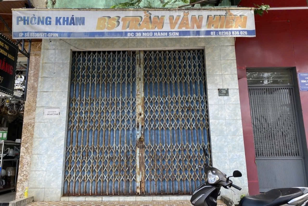 Phòng khám bác sĩ Trần Văn Hiền (quận Ngũ Hành Sơn) bị tước quyền sử dụng giấy phép hoạt động khám, chữa bệnh trong thời hạn 2 tháng.