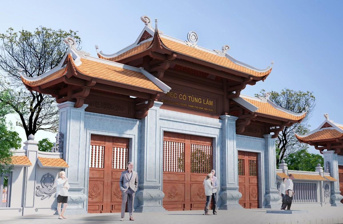 Phối cảnh minh họa cho ứng dụng biểu tượng trong công trình kiến trúc Phật giáo Việt Nam. Phối cảnh minh họa cho ứng dụng biểu tượng trong công trình kiến trúc Phật giáo Việt Nam.