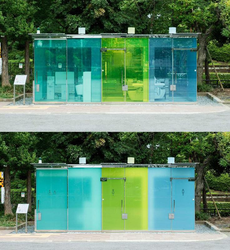 Thiết kế độc đáo nhằm giải quyết hai vấn đề quan trọng nhất của toilet công cộng là sự sạch sẽ và tính riêng tư