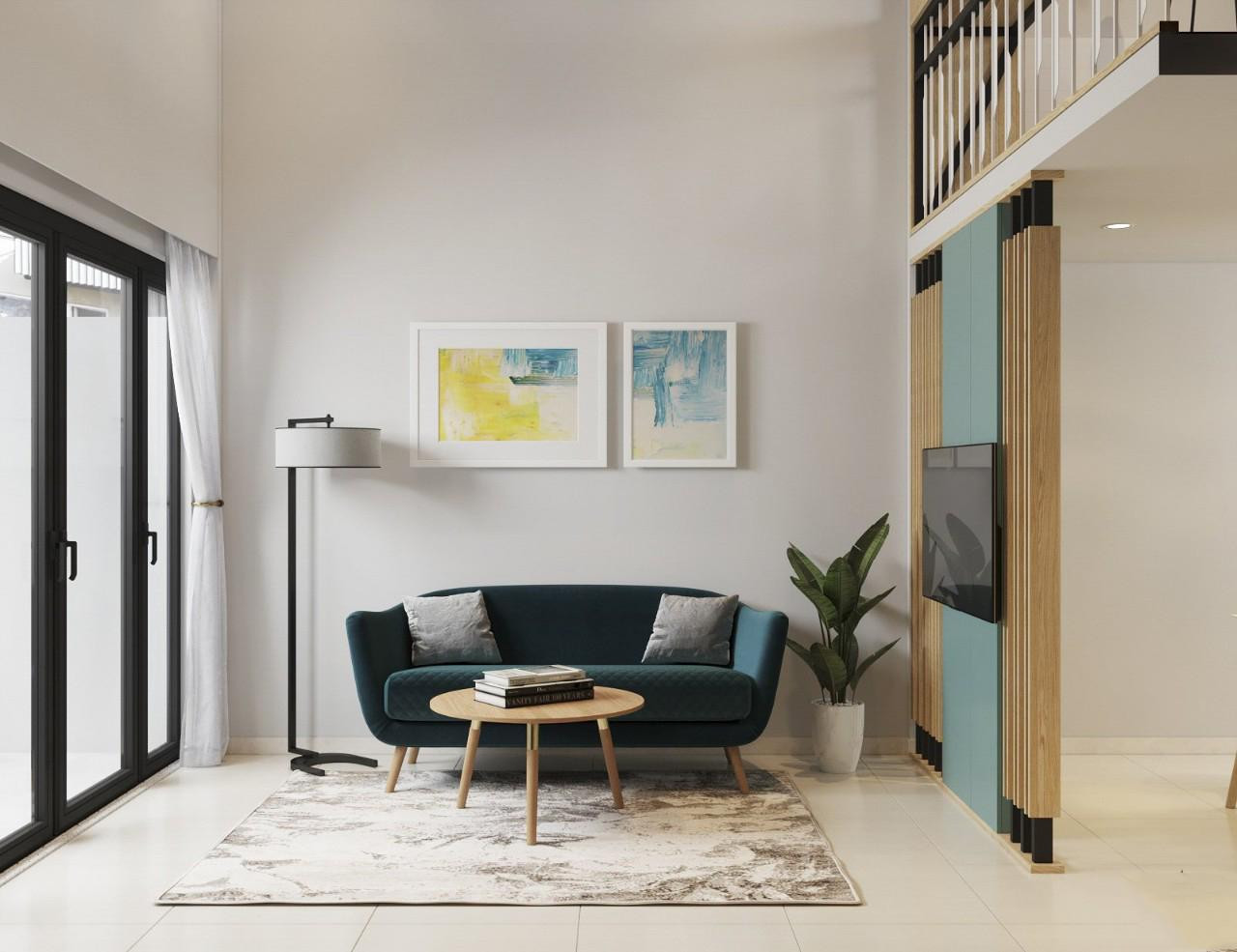 Cửa ra vào được làm bằng kính để căn phòng luôn tràn ngập ánh sáng.