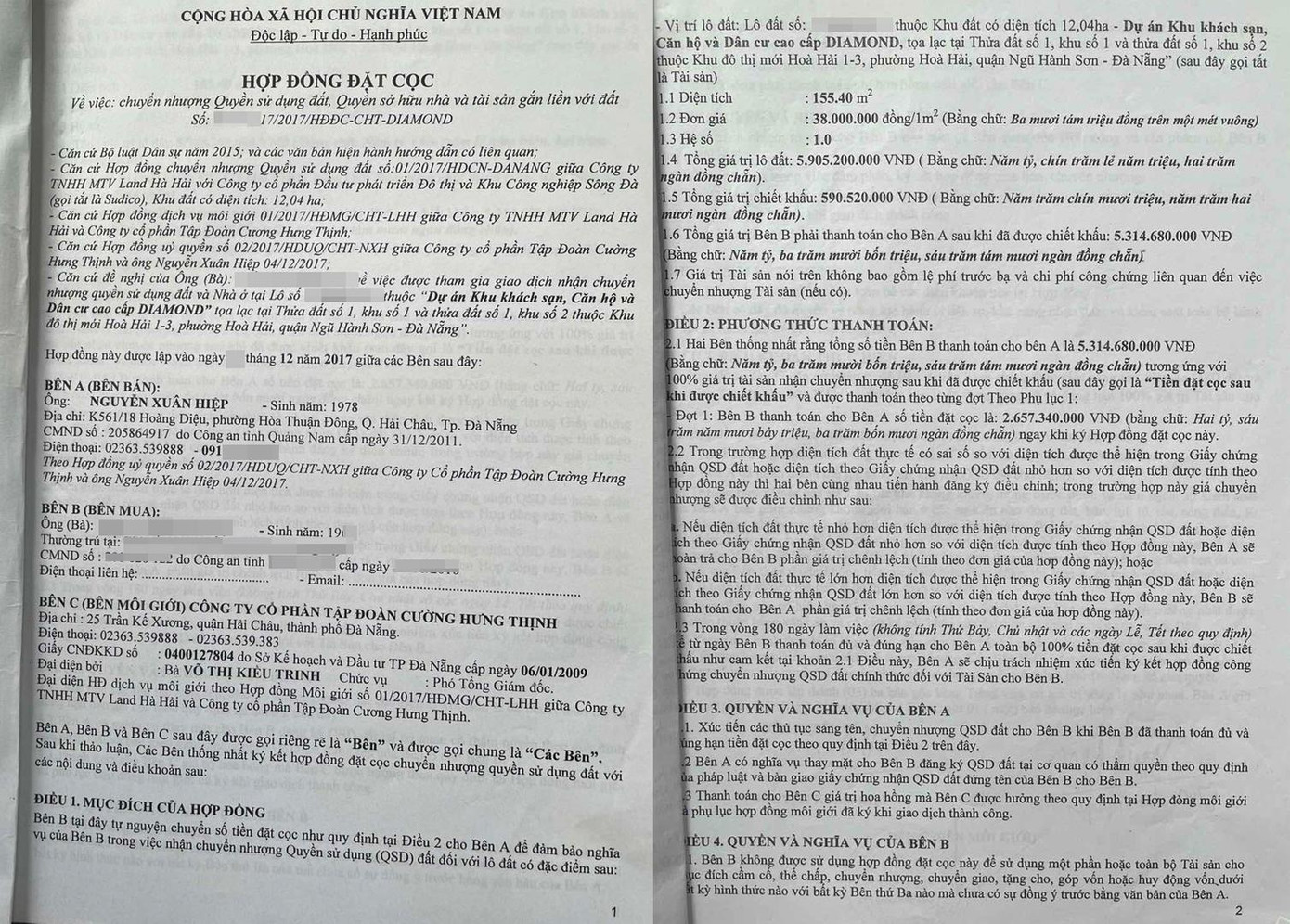 Cuối năm 2017, ngay sau khi ký hợp đồng và mới thanh toán cho Sudico số tiền nhỏ nhưng Land Hà Hải đã vẽ “dự án” trên khu đất 12,04ha thuộc Khu đô thị mới Hòa Hải 1-3, rồi liên kết với công ty môi giới tiến hành huy động vốn rầm rộ. Cuối năm 2017, ngay sau khi ký hợp đồng và mới thanh toán cho Sudico số tiền nhỏ nhưng Land Hà Hải đã vẽ “dự án” trên khu đất 12,04ha thuộc Khu đô thị mới Hòa Hải 1-3, rồi liên kết với công ty môi giới tiến hành huy động vốn rầm rộ.