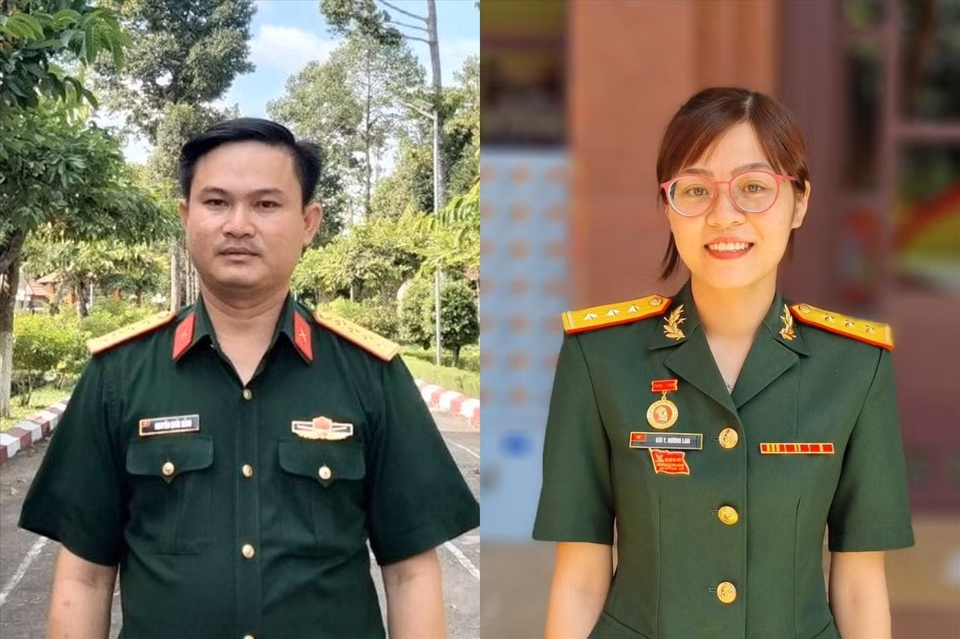 Đại úy Nguyễn Quốc Đẳng, Chính trị viên phó, Bí thư Liên chi đoàn Tiểu đoàn 3 (Trung đoàn 1, Sư đoàn 9, Quân đoàn 4) và Thượng úy Bùi Thị Hương Lan (Phó Bí thư Đoàn cơ sở Viện Tim mạch, Bệnh viện T.Ư Quân đội 108) Đại úy Nguyễn Quốc Đẳng, Chính trị viên phó, Bí thư Liên chi đoàn Tiểu đoàn 3 (Trung đoàn 1, Sư đoàn 9, Quân đoàn 4) và Thượng úy Bùi Thị Hương Lan (Phó Bí thư Đoàn cơ sở Viện Tim mạch, Bệnh viện T.Ư Quân đội 108)