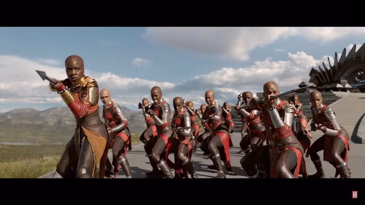 Đội quân Dora Milaje vẫn luôn là những nữ chiến binh hùng mạnh. Ảnh: Marvel Studio Đội quân Dora Milaje vẫn luôn là những nữ chiến binh hùng mạnh. Ảnh: Marvel Studio