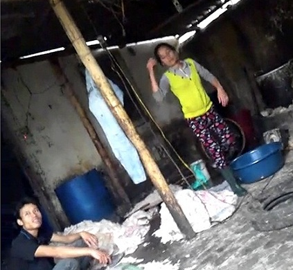 Cận cảnh khu vực làm sạch bì lợn