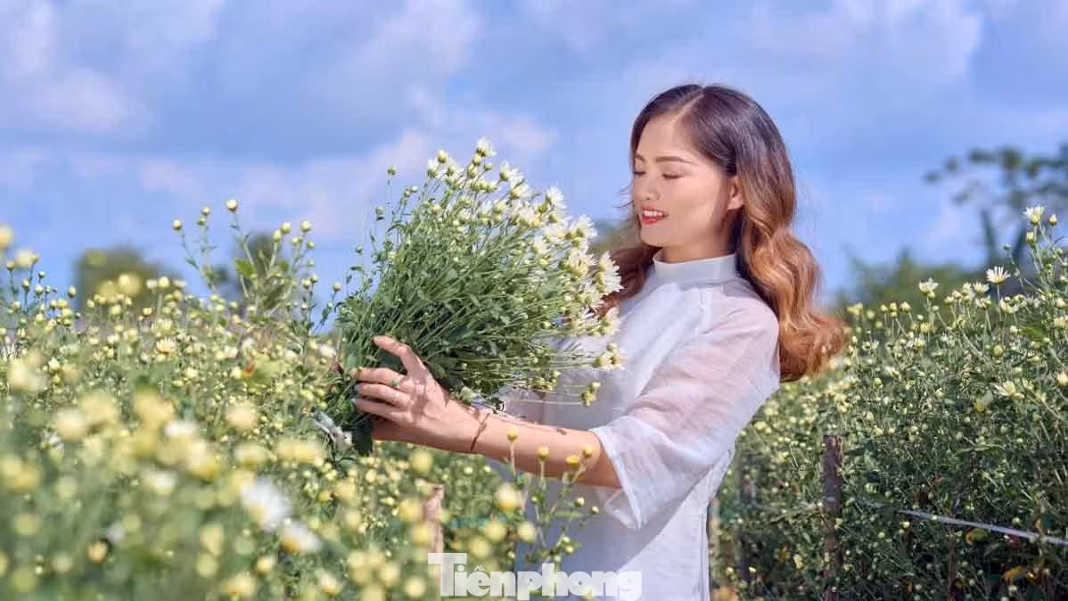 Nhiều khách đến vườn chụp ảnh còn sử dụng thêm dịch vụ thuê trang phục, trang điểm tại vườn hoặc thuê thợ ảnh để có được những bức hình đẹp nhất.