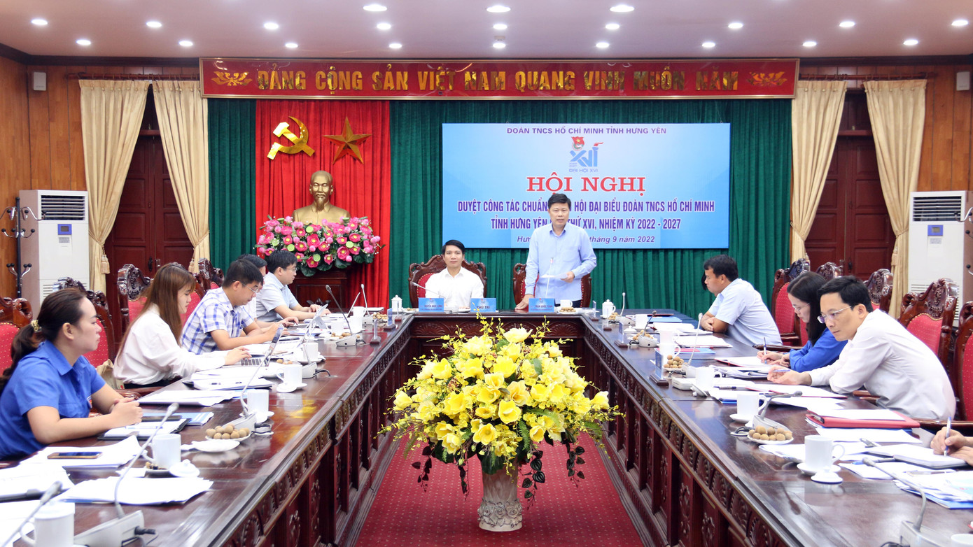 Hội nghị duyệt công tác chuẩn bị Đại hội Đoàn tỉnh Hưng Yên khóa XVI, nhiệm kỳ 2022-2027. Hội nghị duyệt công tác chuẩn bị Đại hội Đoàn tỉnh Hưng Yên khóa XVI, nhiệm kỳ 2022-2027.