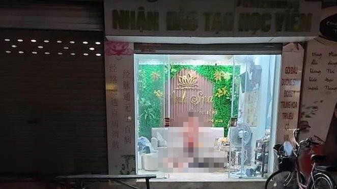 Hiện trường vụ án mạng tại quán spa tại huyện Tứ Kỳ, tỉnh Hải Dương.