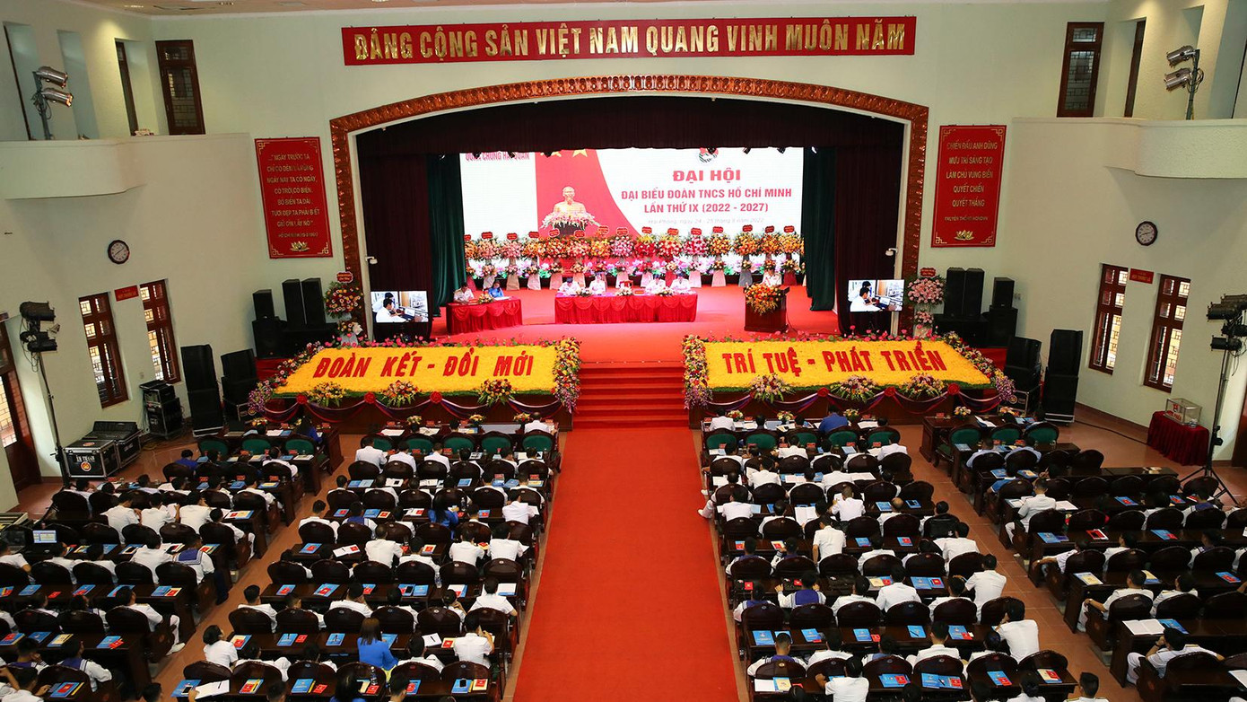 Toàn cảnh Đại hội Đoàn TNCS Hồ Chí Minh Quân chủng Hải quân lần thứ IX. Toàn cảnh Đại hội Đoàn TNCS Hồ Chí Minh Quân chủng Hải quân lần thứ IX.