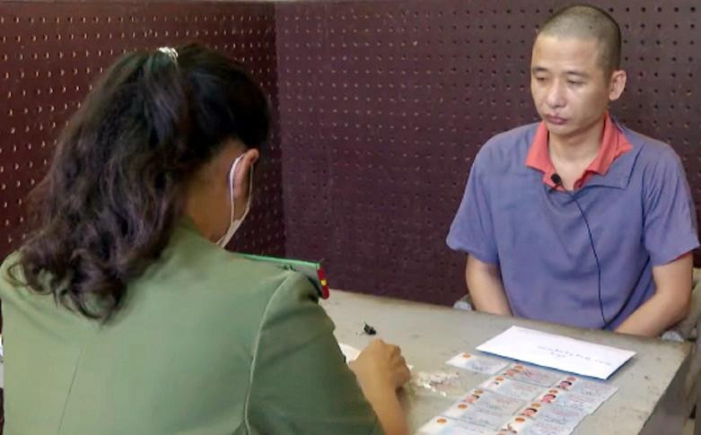 Bị can Vũ Văn Thành tại cơ quan công an. Bị can Vũ Văn Thành tại cơ quan công an.