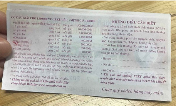 Cơ cấu giải thưởng của xổ số miền bắc.