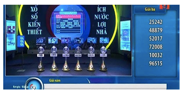 Quá trình quay thưởng được trực tiếp trên truyền hình.