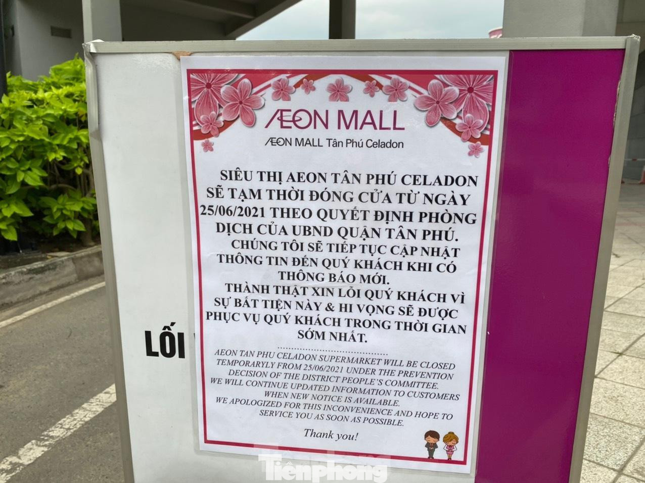 Siêu thị Aeon Mall Tân Phú Celadon thông báo đến người dân.