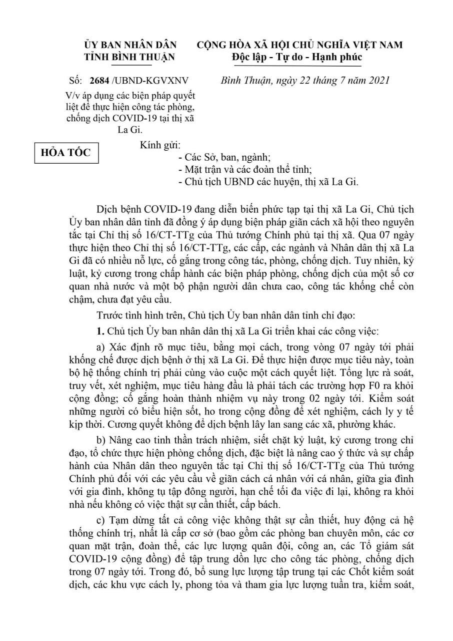 Công văn hỏa tốc của UBND tỉnh Bình Thuận. Công văn hỏa tốc của UBND tỉnh Bình Thuận.