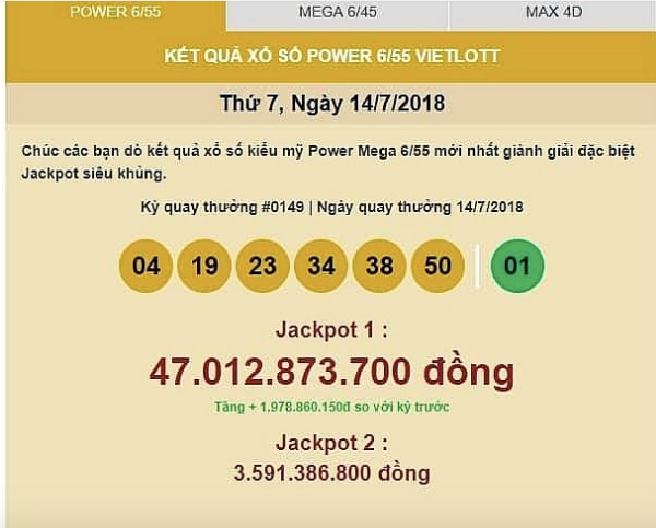Giá trị giải thưởng Vietlott thật sự là một số tiền cực kỳ lớn. Giá trị giải thưởng Vietlott thật sự là một số tiền cực kỳ lớn.