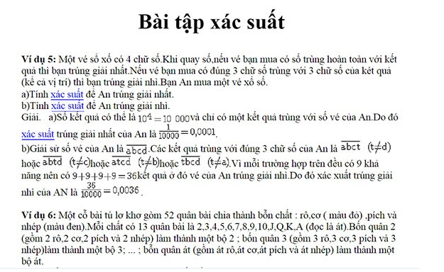 Xổ số được sử dụng làm ví dụ cho bộ môn xác suất thống kê. Xổ số được sử dụng làm ví dụ cho bộ môn xác suất thống kê.