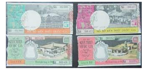 Mẫu vé xổ số miền bắc thời kỳ đầu.