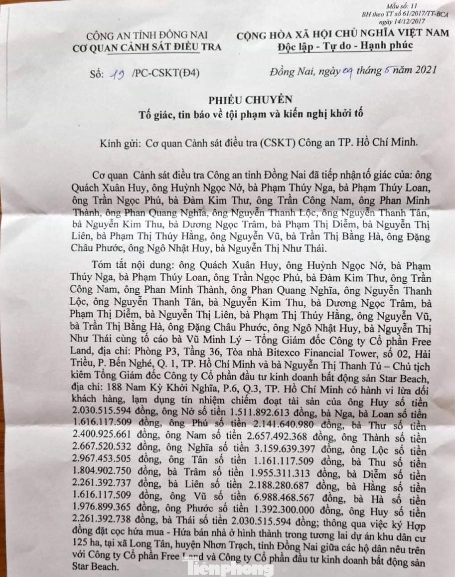 Văn bản của Công an tỉnh Đồng Nai.