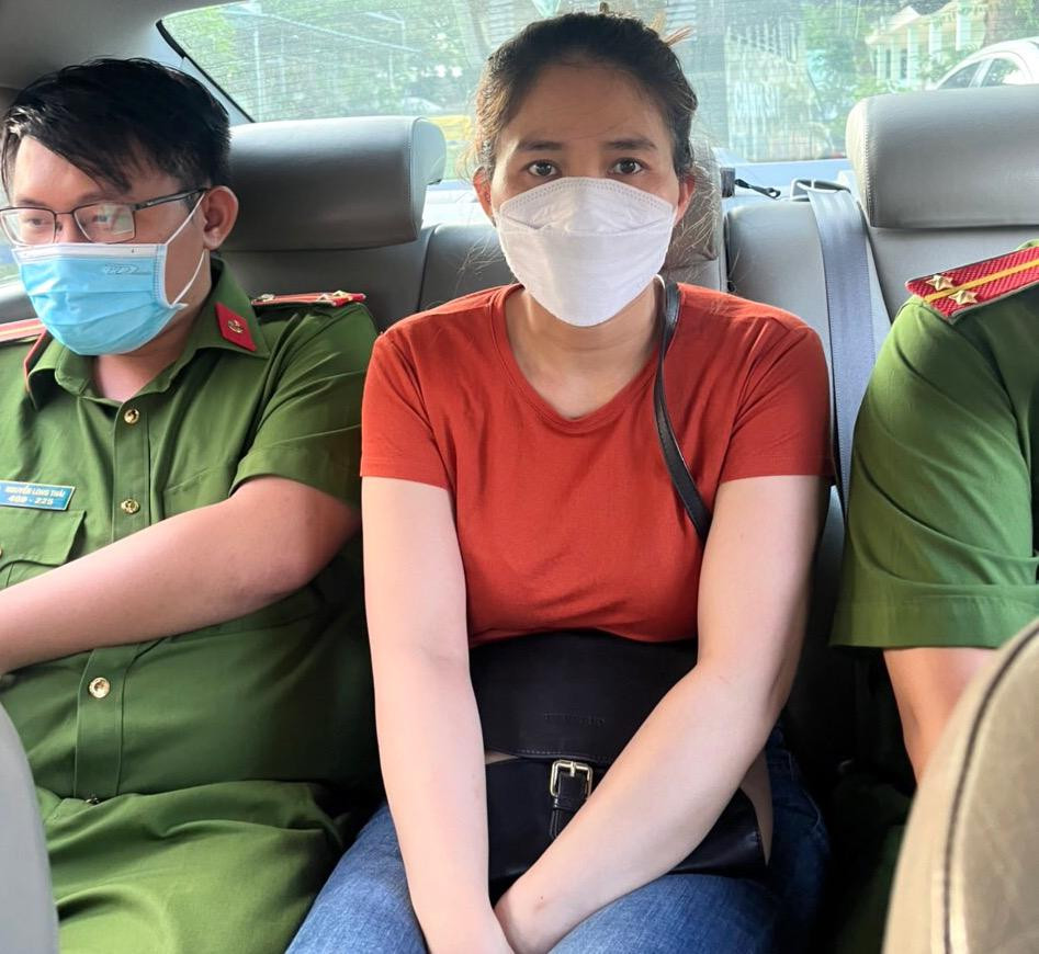 Châu Thị Thuận sau khi bị bắt giữ.