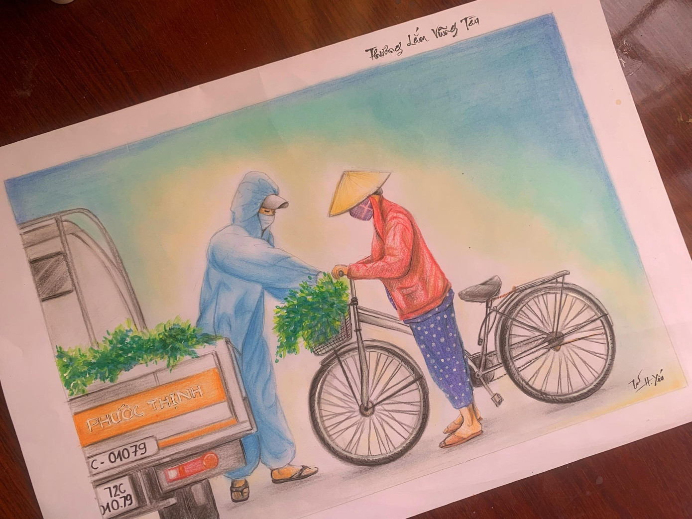 Sẻ chia rau xanh cho người yếu thế.