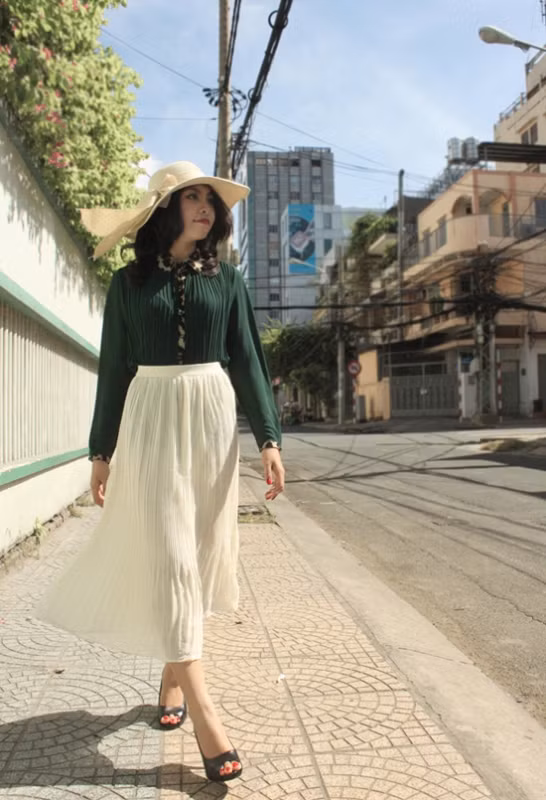 Mix váy áo cực xinh với gam màu xanh ảnh 5