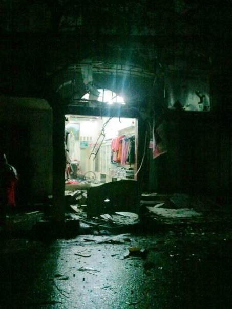 Hiện trường vụ nổ. Ảnh: Tuấn Nguyễn