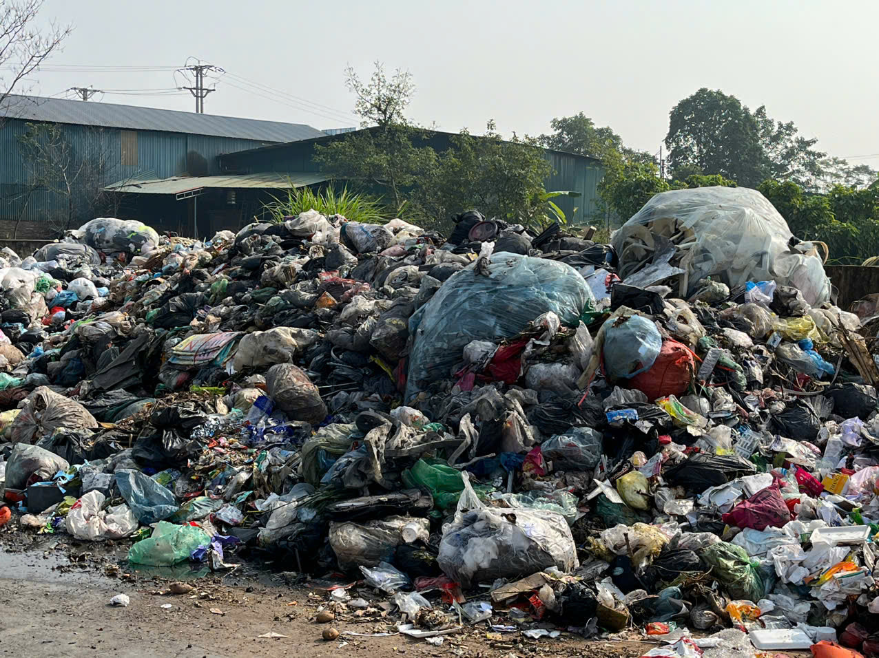Là điểm trung chuyển nhưng rác thải ở đây được lưu cữu lâu ngày, bốc mùi, rỉ nước