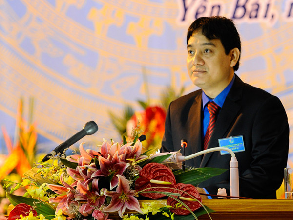 Bí thư thứ nhất T.Ư Đoàn Nguyễn Đắc Vinh phát biểu tại ĐH