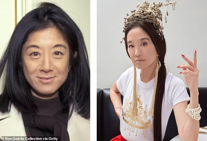 Vera Wang là nhà thiết kế người Mỹ gốc Hoa được sinh ra ở New York. Bà được mệnh danh là &quot;nữ hoàng váy cưới&quot;, từng thiết kế váy cưới và vương miện cho loạt tên tuổi đình đám như Chelsea Clinton, Ivanka Trump, Mariah Carey, Victoria Beckham, Avril Lavigne, Jennifer Lopez, Jennifer Garner, Sharon Stone, Sarah Michelle Gellar, Hilary Duff, Kate Hudson, Kim Kardashian... Ngoài ra, cựu Đệ nhất Phu nhân Mỹ Michelle Obama từng mặc trang phục dạ hội của bà. Trong ảnh, bà Vera vào năm 1996 và năm 2022.